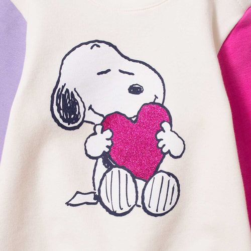 Card slide image -  CONJUNTO DE SNOOPY BUZO Y PANTALÓN TRICOLOR PARA BEBÉ NIÑA