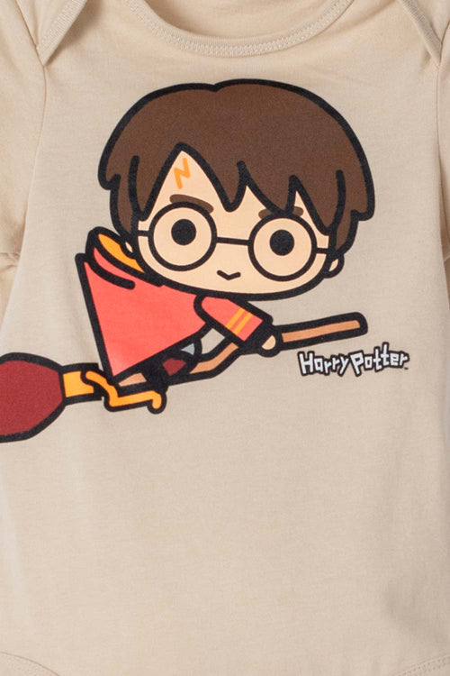 Card slide image -  CONJUNTO DE HARRY POTTER MANGA CORTA CAQUI PARA BEBÉ NIÑO