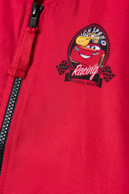  CHAQUETA DE CARS CON CIERRE ROJA Y BLANCA PARA NIÑO 2T A 5T