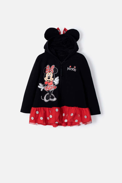  BUZO DE MINNIE MOUSE NEGRO CON BOLERO PARA NIÑA 2T A 5T