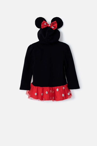 BUZO DE MINNIE MOUSE NEGRO CON BOLERO PARA NIÑA 2T A 5T