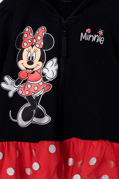  BUZO DE MINNIE MOUSE NEGRO CON BOLERO PARA NIÑA 2T A 5T