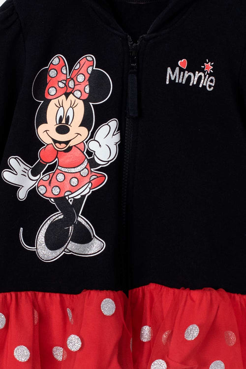 BUZO DE MINNIE MOUSE NEGRO CON BOLERO PARA NIÑA 2T A 5T
