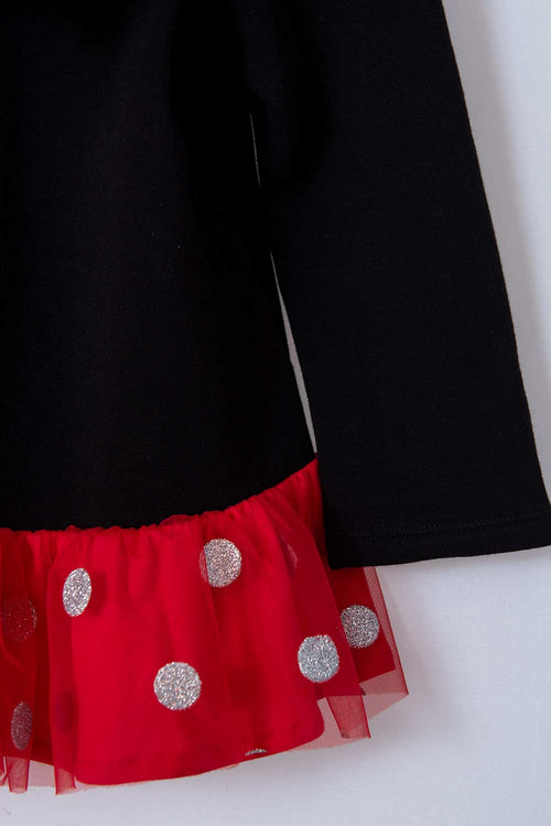 BUZO DE MINNIE MOUSE NEGRO CON BOLERO PARA NIÑA 2T A 5T