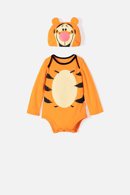 Card slide image -  BODY DE WINNIE THE POOH MANGA LARGA NARANJA PARA BEBÉ NIÑO