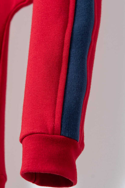 CONJUNTO DE SUPERMAN CON PANTALÓN JOGGER AZUL Y ROJO PARA BEBÉ NIÑO