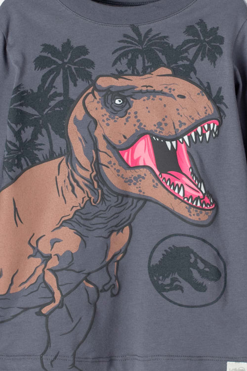 CAMISETA DE JURASSIC MANGA LARGA VERDE PARA NIÑO 2T A 5T
