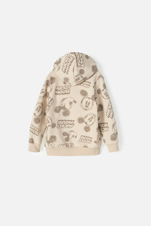 Card slide image -  BUZO DE MICKEY MOUSE CON CIERRE BEIGE PARA NIÑA 2T A 5T
