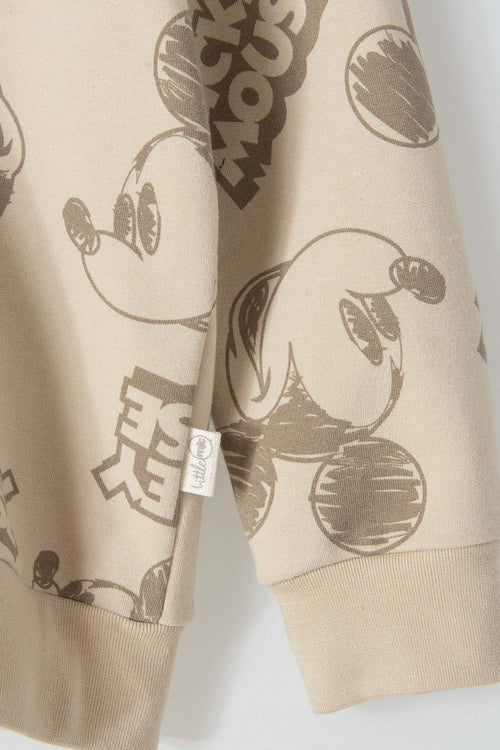 Card slide image -  BUZO DE MICKEY MOUSE CON CIERRE BEIGE PARA NIÑA 2T A 5T