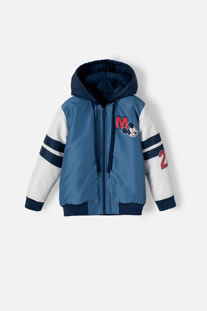  CHAQUETA DE MICKEY MOUSE CON CAPUCHA AZUL Y MARFIL UNISEX