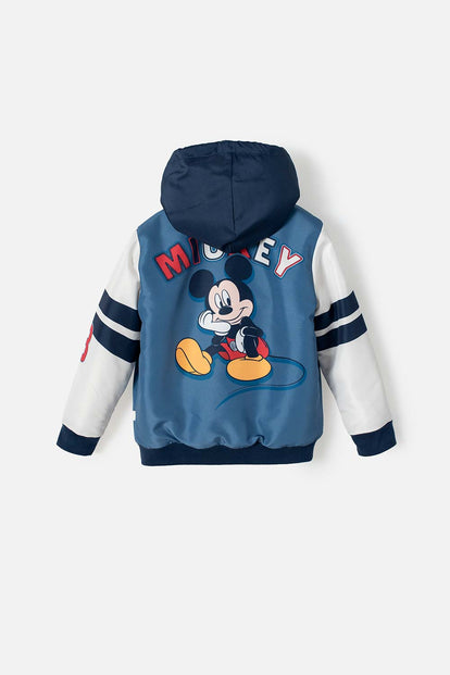 CHAQUETA DE MICKEY MOUSE CON CAPUCHA AZUL Y MARFIL UNISEX