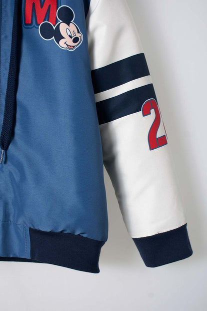 CHAQUETA DE MICKEY MOUSE CON CAPUCHA AZUL Y MARFIL UNISEX