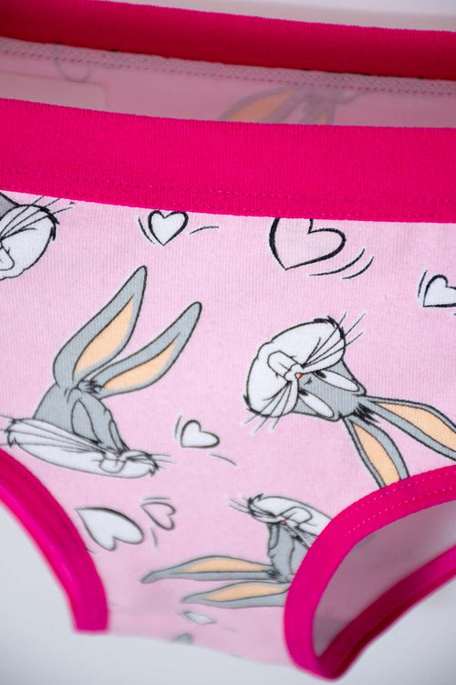 Card slide image -  PACK X2 PANTIES DE LOS LOONEY TUNES GRIS Y ROSADO PARA NIÑA 2T A 5T