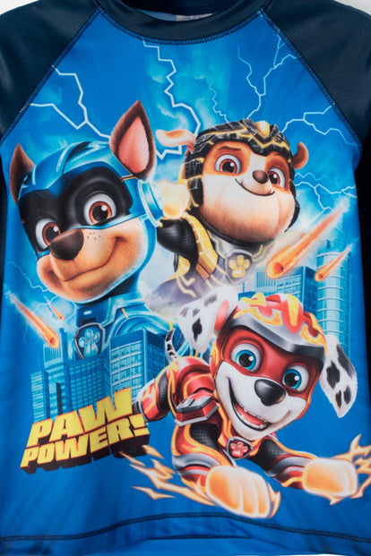 CONJUNTO DE BAÑO PAW PATROL DE MANGA LARGA AZUL OSCURO PARA NIÑO 2T A 5T