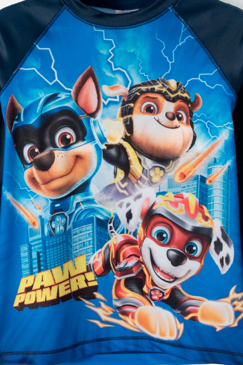 CONJUNTO DE BAÑO PAW PATROL DE MANGA LARGA AZUL OSCURO PARA NIÑO 2T A 5T