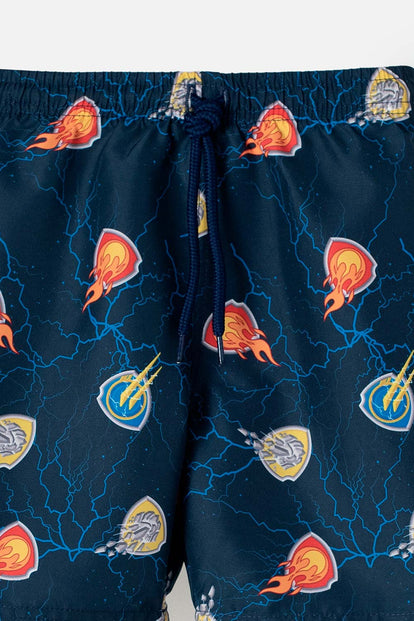 CONJUNTO DE BAÑO PAW PATROL DE MANGA LARGA AZUL OSCURO PARA NIÑO 2T A 5T