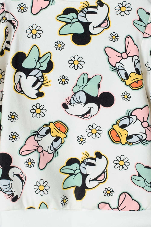 Card slide image -  CONJUNTO DE MINNIE MOUSE MARFIL DE MANGA LARGA PARA NIÑA 2T A 5T