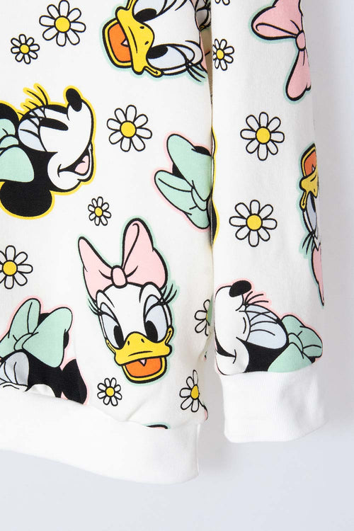 Card slide image -  CONJUNTO DE MINNIE MOUSE MARFIL DE MANGA LARGA PARA NIÑA 2T A 5T