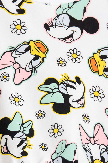 CONJUNTO DE MINNIE MOUSE MARFIL DE MANGA LARGA PARA NIÑA 2T A 5T