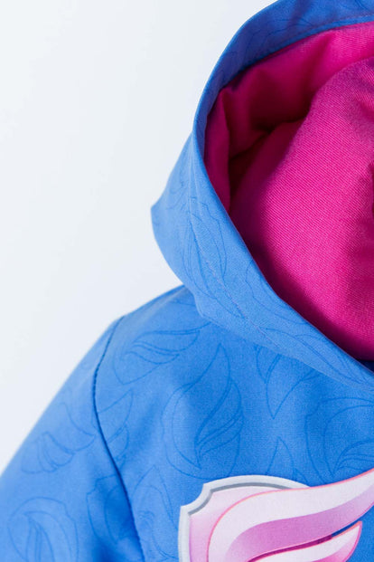 CHAQUETA DE PAW PATROL CON CAPUCHA AZUL Y FUCSIA PARA NIÑA 2T A 5T
