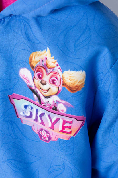 CHAQUETA DE PAW PATROL CON CAPUCHA AZUL Y FUCSIA PARA NIÑA 2T A 5T
