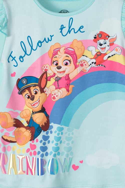 CAMISETA DE PAW PATROL AZUL CLARA DE MANGA LARGA PARA NIÑA 2T A 5T