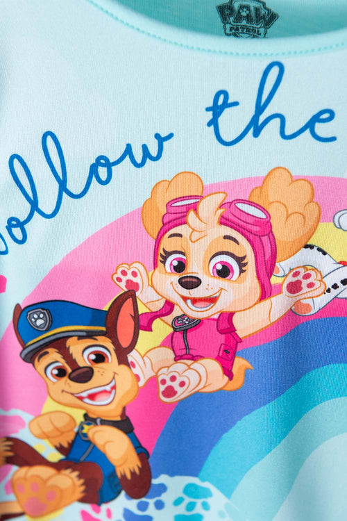 CAMISETA DE PAW PATROL AZUL CLARA DE MANGA LARGA PARA NIÑA 2T A 5T