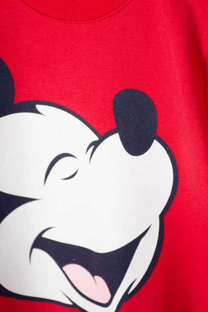 CONJUNTO DE MICKEY MOUSE CON PANTALÓN ROJO Y AZUL PARA BEBÉ NIÑO