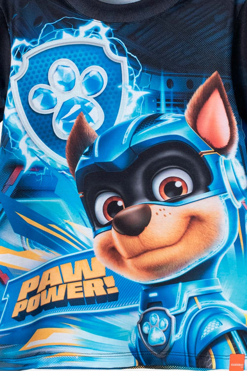 CAMISETA DE PAW PATROL GRIS Y AZUL MANGA LARGA PARA NIÑO 2T A 5T