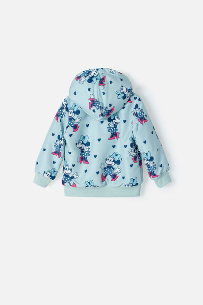 CHAQUETA DE MINNIE MOUSE CON CAPUCHA AZUL PARA NIÑA 2T A 5T