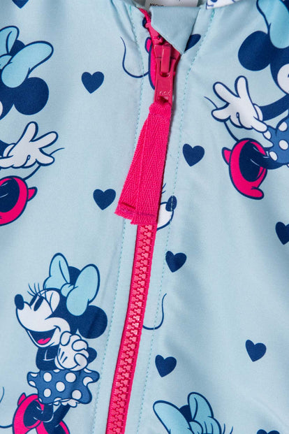 CHAQUETA DE MINNIE MOUSE CON CAPUCHA AZUL PARA NIÑA 2T A 5T