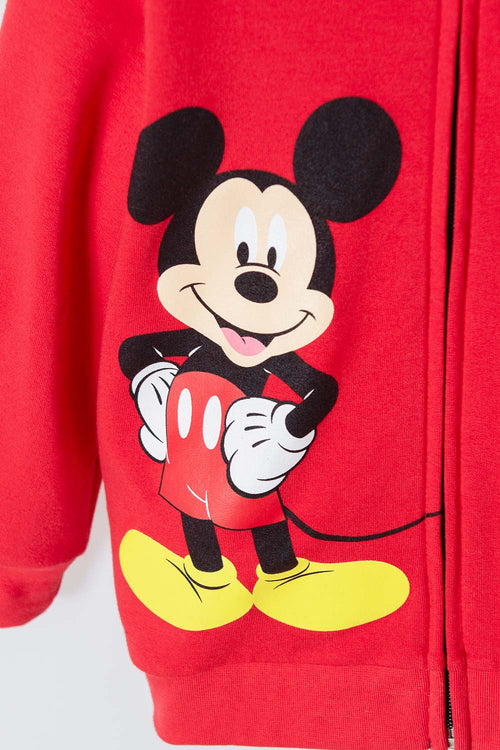 BUZO DE MICKEY MOUSE ROJO CON CAPUCHA PARA NIÑO 2T A 5T