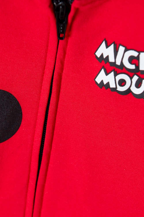 BUZO DE MICKEY MOUSE ROJO CON CAPUCHA PARA NIÑO 2T A 5T