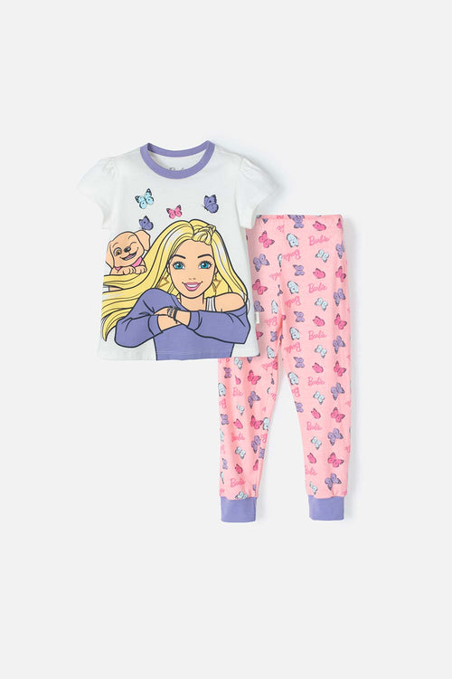 Card slide image -  PIJAMA DE BARBIE MANGA CORTA MULTICOLOR PARA NIÑA