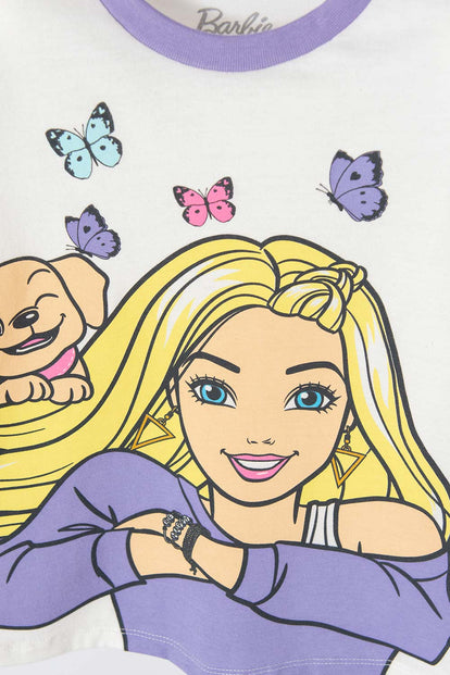 PIJAMA DE BARBIE MANGA CORTA MULTICOLOR PARA NIÑA