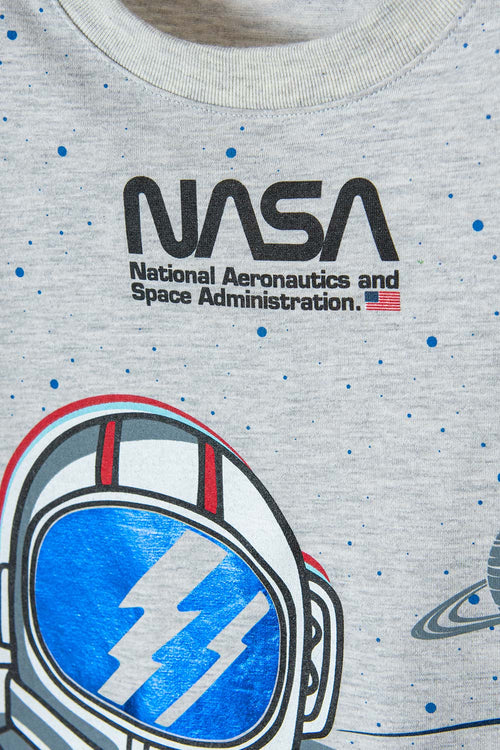 CAMISETA DE LA NASA GRIS MANGA CORTA PARA NIÑO 2T A 5T