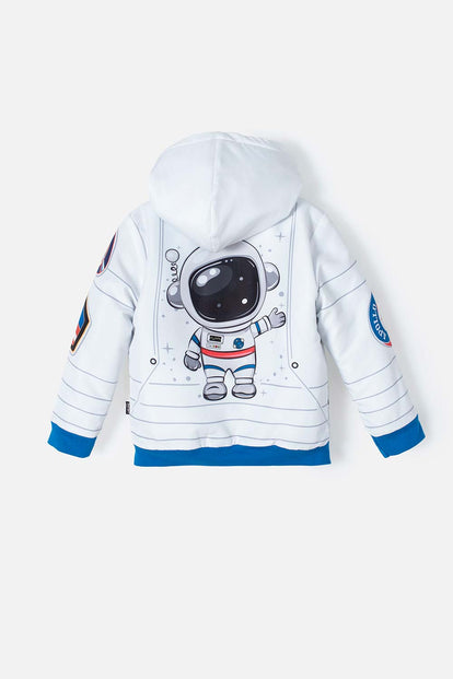 CHAQUETA DE LA NASA ABIERTO BLANCA Y AZUL PARA NIÑO 2T A 5T