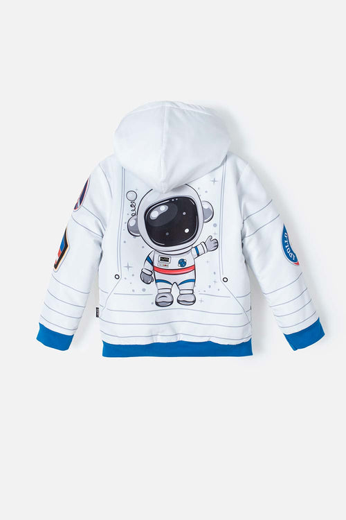 Card slide image -  CHAQUETA DE LA NASA ABIERTO BLANCA Y AZUL PARA NIÑO 2T A 5T