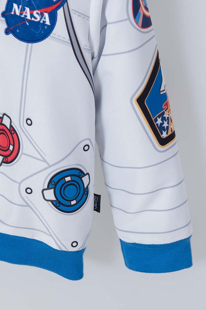 CHAQUETA DE LA NASA ABIERTO BLANCA Y AZUL PARA NIÑO 2T A 5T