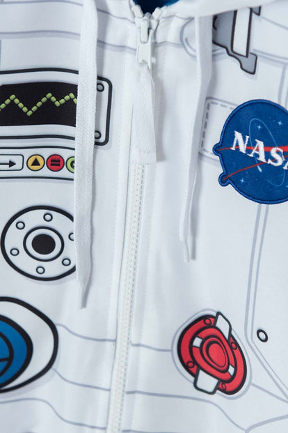 CHAQUETA DE LA NASA ABIERTO BLANCA Y AZUL PARA NIÑO 2T A 5T