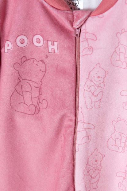 PIJAMA ENTERIZO DE WINNIE THE POOH ROSADA PARA BEBE NIÑA