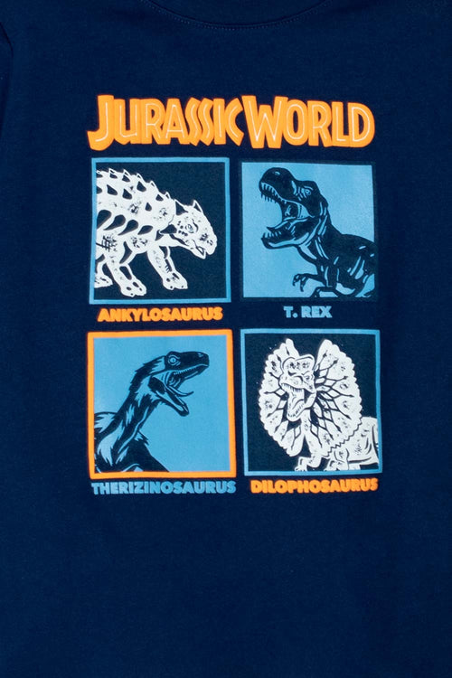 CAMISETA DE JURASSIC WORLD MANGA CORTA AZUL PARA NIÑO