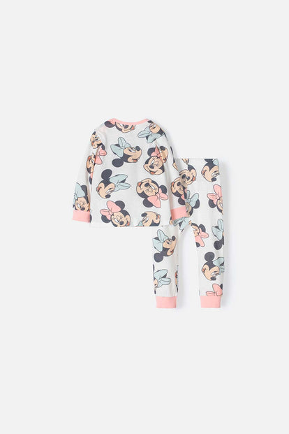 PIJAMA DE MINNIE MOUSE MULTICOLOR CON PANTALÓN LARGO PARA BEBÉ NIÑA
