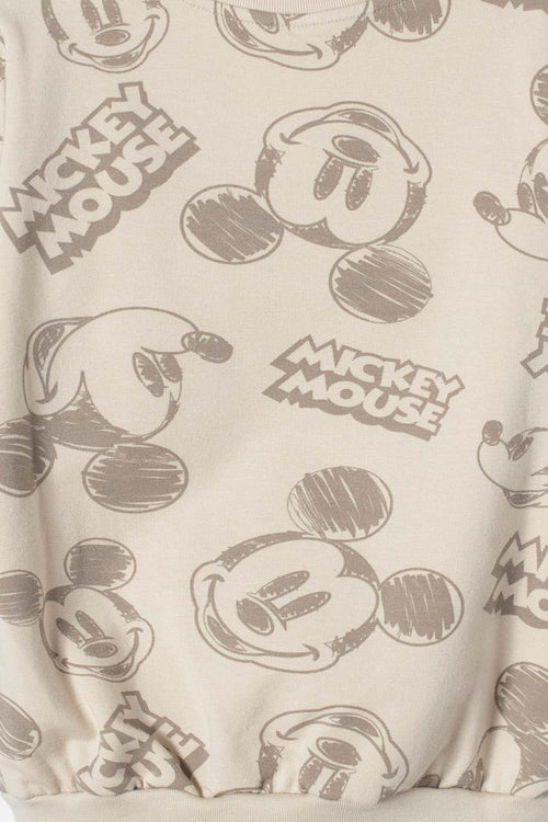 Card slide image -  CONJUNTO DE MICKEY MOUSE MANGA LARGA CAQUI PARA NIÑO
