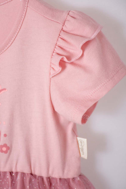 VESTIDO DE MINNIE MOUSE DE DOS PIEZAS PALO DE ROSA PARA BEBÉ NIÑA