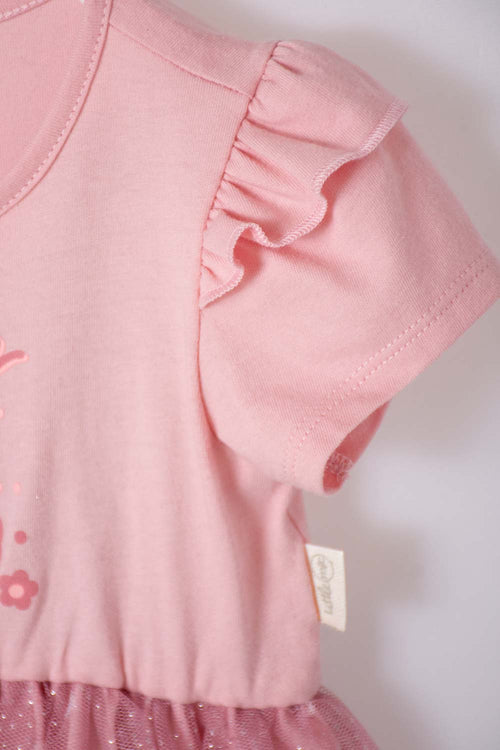 VESTIDO DE MINNIE MOUSE DE DOS PIEZAS PALO DE ROSA PARA BEBÉ NIÑA