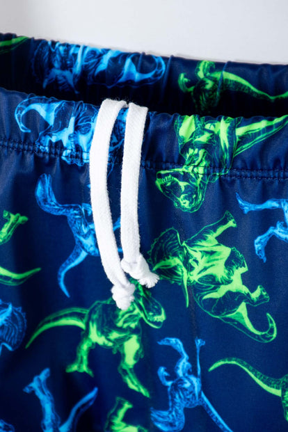 CONJUNTO DE BAÑO DE JURASSIC WOLD MANGA LARGA AZUL PARA NIÑO 2T A 5T