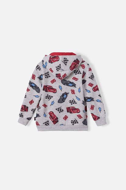 BUZO DE CARS CON CIERRE GRIS PARA NIÑO 2T A 5T