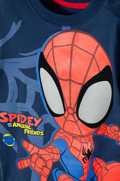 CAMISETA DE SPIDER-MAN MANGA CORTA AZUL PARA NIÑO