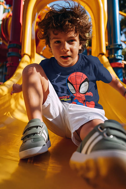 CAMISETA DE SPIDER-MAN MANGA CORTA AZUL PARA NIÑO
